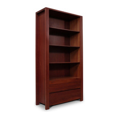 Lumino Jarrah 2 Drawer Bookcase - Bookcases