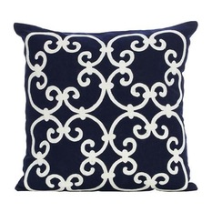 Pickwick Navy White Embroidery Square 45 cm - Decorative Cushions