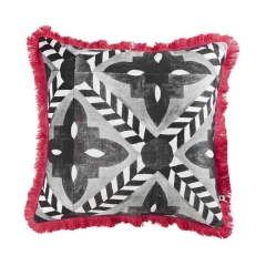 Deco Flower Tile Black Cushion