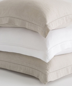 Linen Embroidered Tailored Pillowcase Set