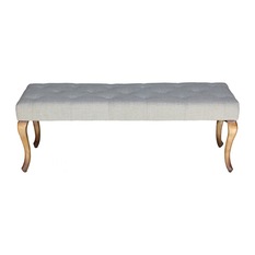 Linen and Oak Bench - Benches - Upholstered Benches