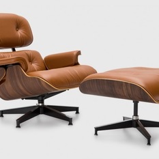 Herman Miller - Eames? Classic Lounge & Ottoman in Oiled Walnut and Luggage MCL Leather - Day Beds & Chaises