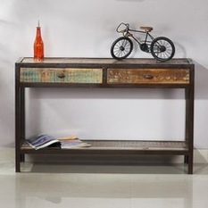 Industrial Console Table 2 Drawer - Milan Direct - Console Tables