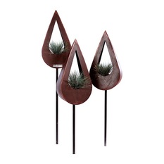 Teardrop Planter Set 3 Mild Steel sculpture - Outdoor Decor