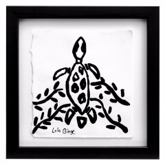 Framed Euraba Print - Turtle Swimming  By Lola Binge