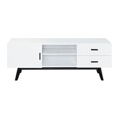 Vasby TV Unit - 2 Drawers 1 Door - White - Milan Direct - Entertainment Units