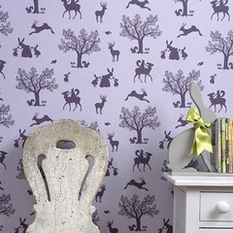 Enchanted Wood Wallpaper in Aubergine - Kids Decor