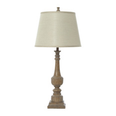 Chateau Champagne Resin Wood Grain Lamp - Desk Lamps