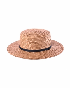 Harvey-Amber Straw Boater Hat