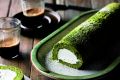 Green tea roll cake.