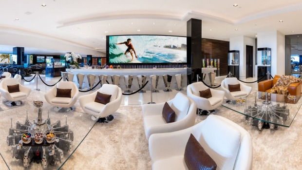 Living area with private bar.