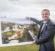ACT Chief Minister Andrew Barr in 2015 kicking off plans for West Basin, home to the former bike and boat hire businesses.