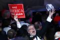 Supporters celebrate at Donald Trump's election night event at the New York Hilton Midtown.