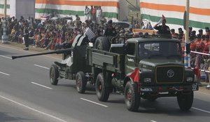 Indian Army Rocket Loncher Car display 