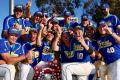 ACT players celebrate their 10th men's national softball championships in 12 years on Saturday.
