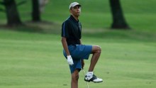 US President Barack Obama during a round of golf in Hawaii