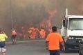 The blaze was burning at Coolum Beach and Peregian Springs late on Thursday night.