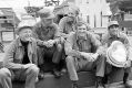 William Christopher (left) with cast members of M*A*S*H in 1982. 