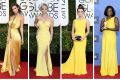 Ladies in yellow at the 74th Golden Globe Awards on Sunday in LA.