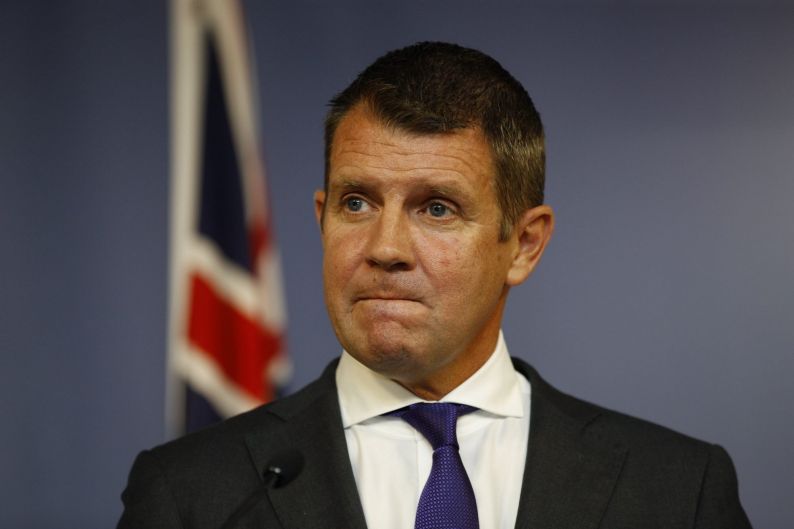 NSW Premier Mike Baird resigns in Sydney.