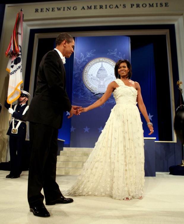 Michelle Obama in her first inaugural gown in 2009.