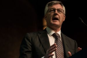 MELBOURNE, AUSTRALIA - NOVEMBER 27:  Treasury Secretary Dr Martin Parkinson delivers the keynote address at a CEDA event ...