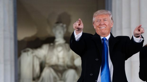 President-elect Donald Trump at the Lincoln Memorial on January 19.