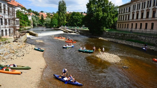 Take out a canoe on the Vltava River and see the town from a different perspective.