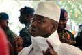 Defiant: Gambian President Yahya Jammeh on election day, December 1, 2016, in the Gambian capital Banjul.