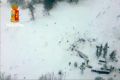 This photo taken from video shows an aerial view of the hotel hit by an avalanche in Farindola, Italy, early Thursday, ...