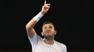 MELBOURNE, AUSTRALIA - JANUARY 20: Daniel Evans of Great Britain celebrates match point and winning his third round ...