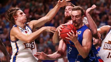 Anthony Drmic of the Adelaide 36ers wins the ball during the round 16 NBL match between the Adelaide 36ers and the ...