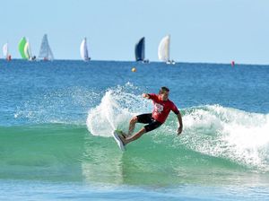 BEGINNERS TO COMPETITORS: Tim MacDonald in the final of an Alex Pro Am surfing competition.