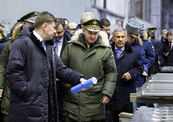 Russian Defence Minister General of the Army Sergei Shoigu visited the Kazan Aviation Factory