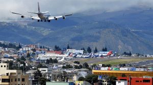 C062WC Boeing 747 landing at Mariscal Sucre international airport Quito Ecuador