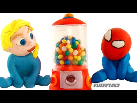 Elsa & Spiderman crybaby Bubble Gum New Episodes! Gumball Superhero Frozen Play Doh Stop Motion