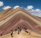  Vinicunca Mountain (Rainbow Mountain) Peruvian Andes. The climb to get here is a challenge but well worth it to stand ...