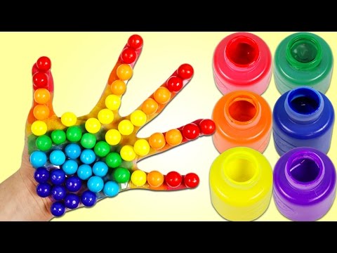 Learn Rainbow Colors with Finger Paint & Gumball Finger Family Nursery Rhymes Kids Songs!