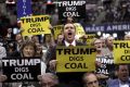 West Virginia delegates at the Republican convention in July show their support for Trump. 