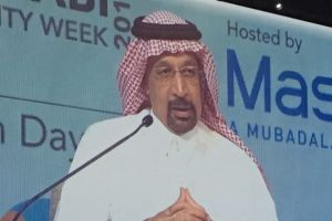 Khalid al-Falih, Saudi's oil minister and OPEC chief, speaks at the World Future Energy Conference in Abu Dhabi.