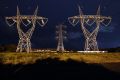 Power lines leading to the smelter at Portland.