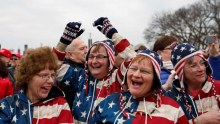 Donald Trump supporters gather in the National Mall