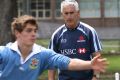 Joe Barakat watches pupils from Hurlstone Agricultural High School during his time with the Waratahs.