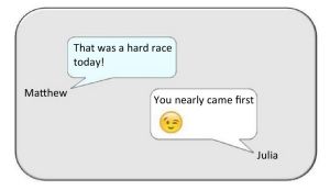 An example of how emoji can used to minimise ambiguity in text messages.