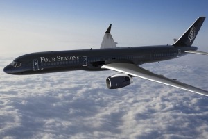 Caption: Luxury all the way.. Four Seasons conducts round the world private jet tours, serving Dom Perignon and with a ...