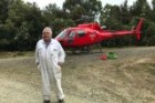 Lindsay Bourke organised 200 of his beehives to be lifted by helicopter.