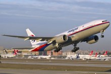 Malaysia Airlines Boeing 777 takes off