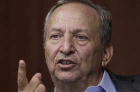 Lawrence "Larry" Summers, former U.S. Treasury secretary, speaks during a question-and-answer session with the media at ...