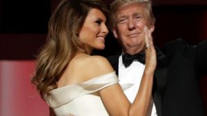 President Donald Trump dances with First Lady Melania Trump at the Liberty Ball.