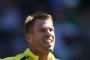 David Warner shows his delight at scoring a century.